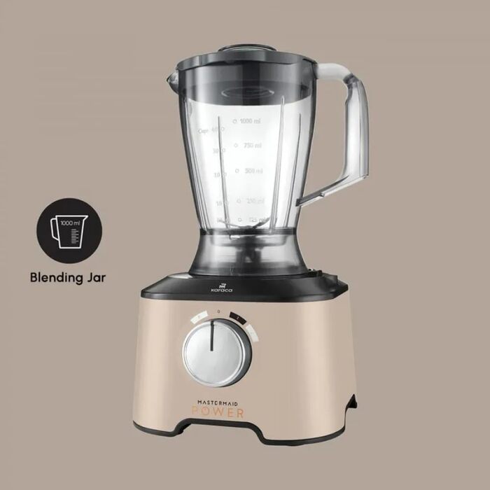 Кухонний комбайн Karaca Mastermaid Power 2000 Вт, 10 в 1, 1,5 л, подрібнювач, блендер, для подрібнення льоду, бежевий