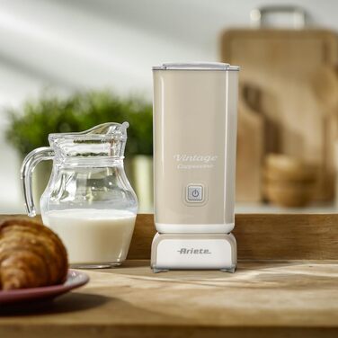 Ariete Vintage Cappucino 2878: Електричний спінювач молока ретро-стилю для капучино та гарячого шоколаду, 250 мл, 500 Вт, Бежевий