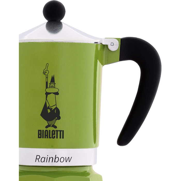 Кавоварка Bialetti Rainbow зелена, алюміній, на 1 чашку