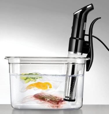 Unold 58915 Sous Vide Stick Time – Погружний су-від для приготування їжі, 1300 Вт, нержавіюча сталь, для каструль від 18 см, точність 0.2°C, до 95°C, 20л
