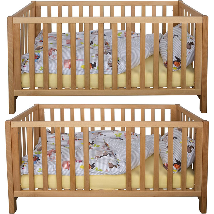 Дитяче ліжечко Betten-ABC Bubema Nils Classic 60x120 см, натуральне масло