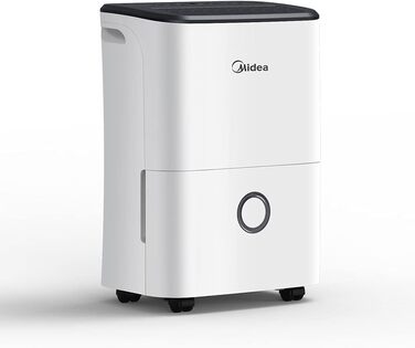 Осушувач повітря Midea DF-20DEN7-WF, 20 л/доба, для приміщень до 40 м², керування через додаток, 3 л бак, білий