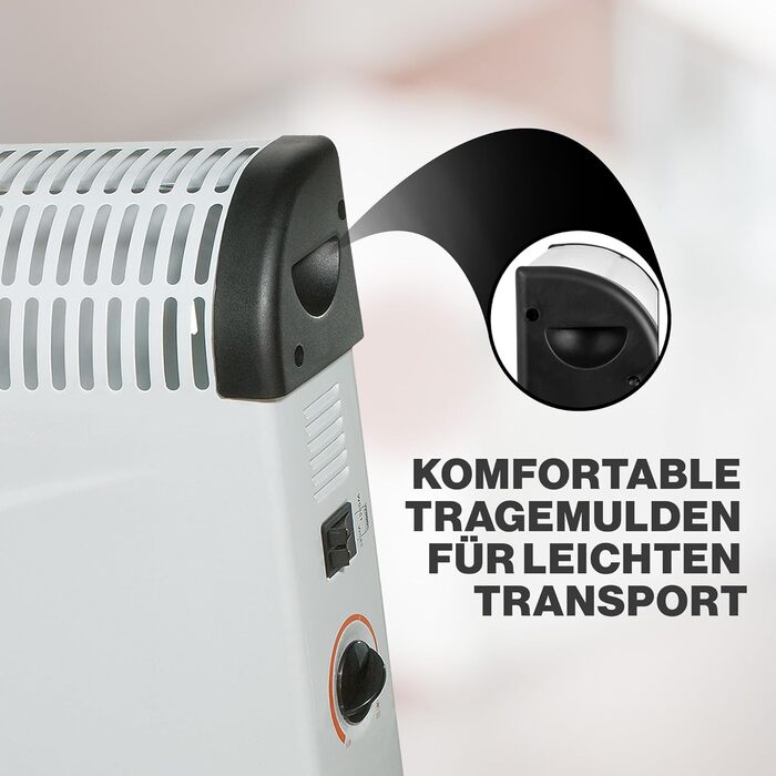 Електричний конвектор Clatronic KH 3077 N, 3 режими, термостат, до 40 м², чорний, захист від перегріву