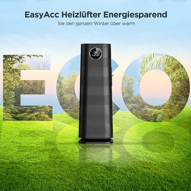 Електричний обігрівач EasyAcc® з пульт дистанційного керування - енергозберігаючий, тихий, 2000W, 24 години