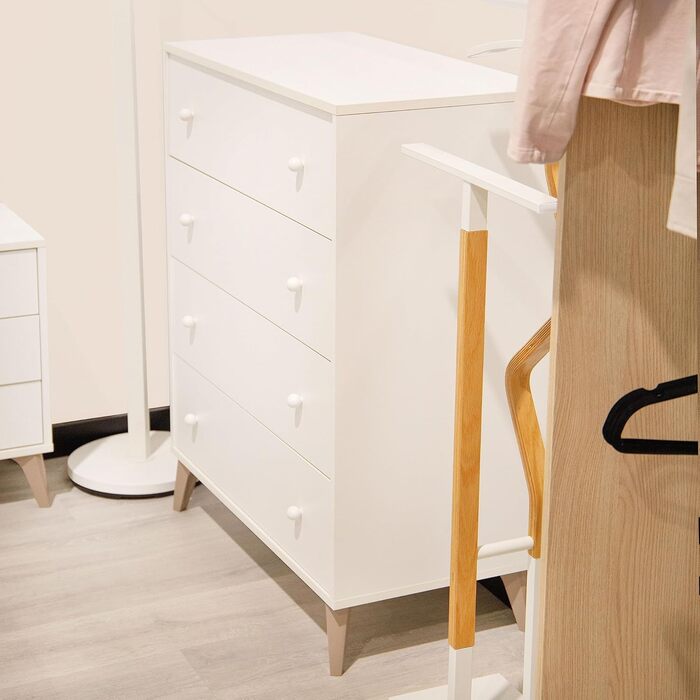 Комод Habitdesign Sweet 4 шухляди, білий Artik, 77,5x40x95 см