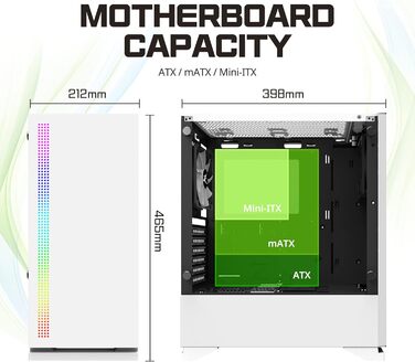 Корпус для ПК Zalman S5 ATX Midi Tower, білий, ігровий, скло, RGB підсвічування, вентилятори
