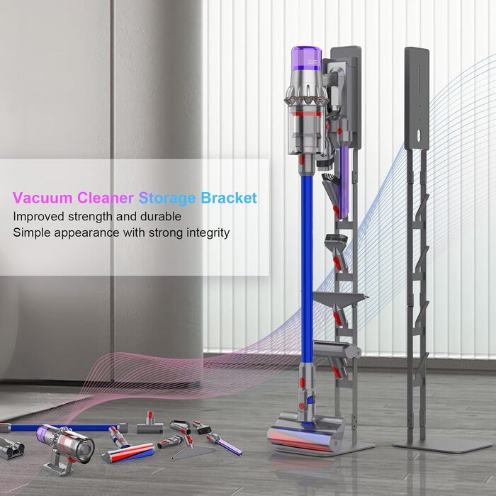 Підставка для пилососа Dyson V15 V12 V11 V10 V8 V7 V6 та серії DC — Стійка для зберігання з вугільцевої сталі з антиковзаючим дизайном