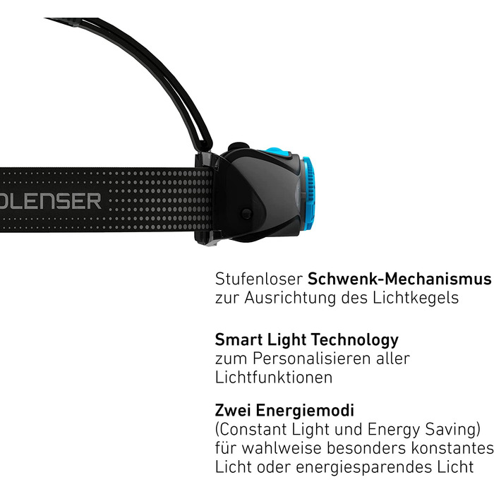 Налобний ліхтар Ledlenser MH7, 600 люмен, акумуляторний, LED, чорний/сірий, фокусування, до 60 годин роботи, червоне світло, можливість роботи від 2xAA, захист від випадкового ввімкнення, для туризму та спорту