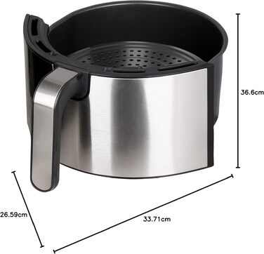 Аерофритюрниця Emerio XXL 13л Airfryer AF-121914: розумна мультипіч з ротисаром, кошиком та функцією сушіння, 1800 Вт, чорна
