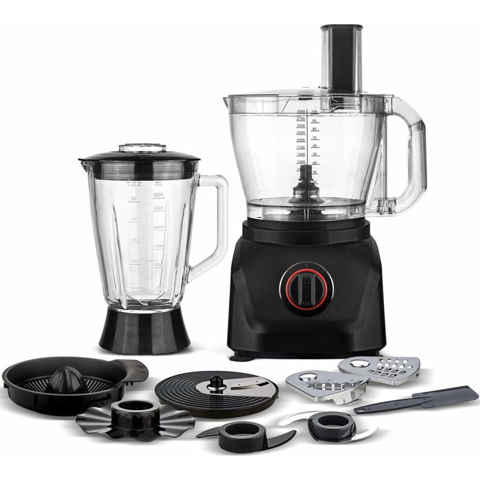 Кухонний комбайн TurboTronic 1900Вт з блендером, 3 л, 1,5 л скляна карафа, терка, цитрус-прес, подрібнювач льоду