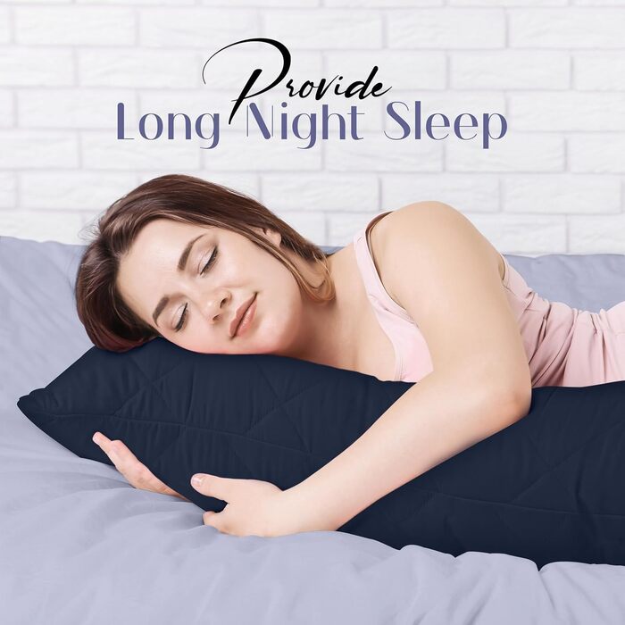 Подушка для вагітних та сну Utopia Bedding, стебана подушка-подушка для сну на боці, м'який поліестер (40x145 см, темно-синій)