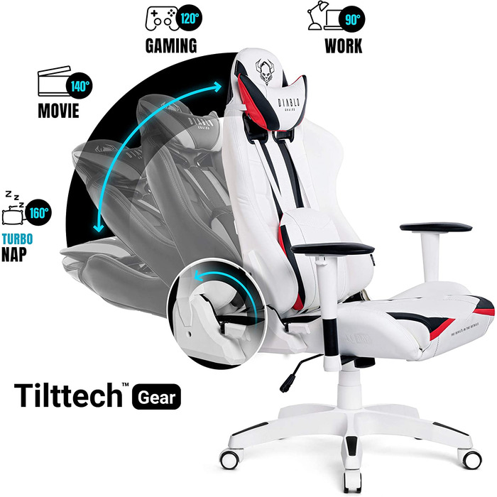 Ігрове крісло Diablo X-Ray King XL, ергономічний офісний стілець для комп'ютера з 4D підлокітниками