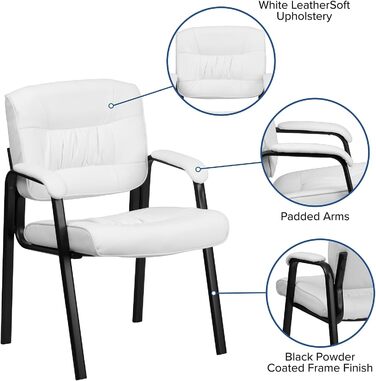 Крісло-табурет Haeger Flash Furniture з шкіри, з рамою з порошковим покриттям кольору титан-сірий, чорне (шкіра Weich/чорний каркас)