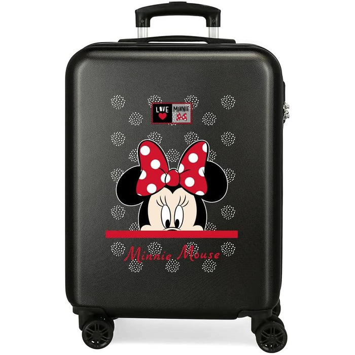 Дитяча валіза Disney My Pretty Bow, чорна, 38x55x20 см, 34 л, ABS-пластик, 4 подвійні колеса, кодовий замок, ручна поклажа