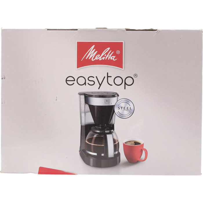 Кавоварка фільтраційна Melitta Easy Top з глечиком, 10 чашок, чорна, функція захисту від капання