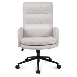 Крісло для робочого столу Youhauchair з кашеміру, ергономічне офісне крісло з високою спинкою, зручне крісло для туалету, поворотне крісло з регульованою висотою, кремове крісло з високою спинкою з кашеміру