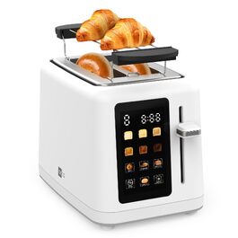 Тостер aeco toastlab Elite на 2 тости, з підставкою для булочок, широкі слоти, 6 рівнів підсмажування, 10 програм, 850W, LCD-дисплей, функція підйому, розморожування, піддон для крихт (MAX)