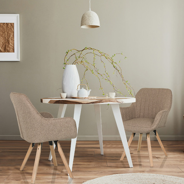 Стілець обіжній/гостьовий SCANDI SOFT, тканина, бежевий, hjh LIVING