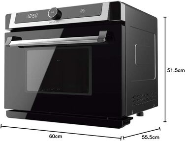 Пароварі-піч Cecotec Bake&Steam 4000 Combi Gyro, 2400 Вт, 3-в-1: пароварка, конвекційна піч та аерофритюрниця, 40 л, 7 функцій