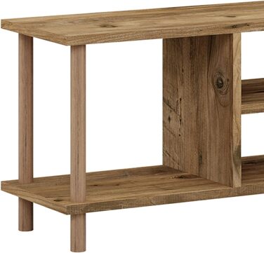 ТВ тумба en.casa Ærøskøbing 43x120x29 см, 2 полиці, біла, під дерево, меблі для телевізора, низька тумба