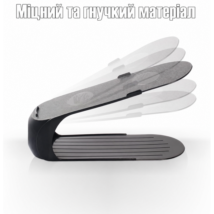 Стійка-органайзер для взуття Stimo, 32 шт, чорна, протиковзка, компактне зберігання взуття