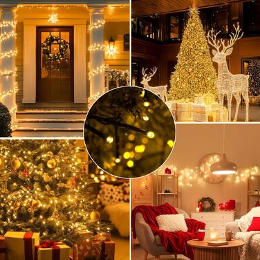 Світлодіодна гірлянда MAGGIFT Cluster 20м, 1000 LED, теплий білий колір, водонепроникна для вулиці та дому, з пультом, таймером та 8 режимами освітлення