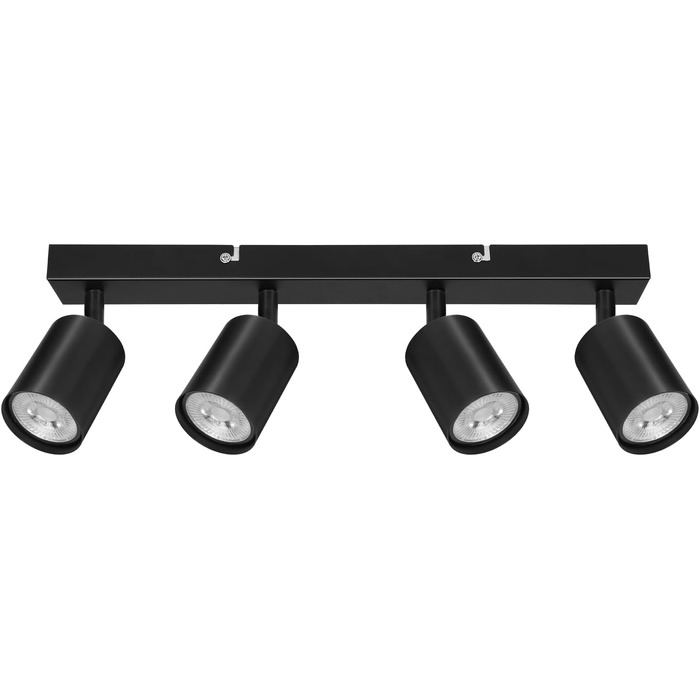Стельовий світильник Ketom GU10 LED, чорний, на 4 лампи, поворотні споти