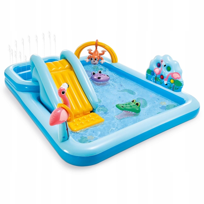 Надувний ігровий водний майданчик-басейн з гіркою Intex, 244 x 198 см