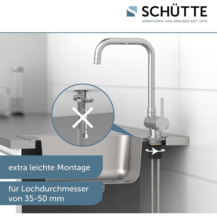 Змішувач кухонний SCHÜTTE 24550 WINDOW для мийки, поворотний 360°, хром