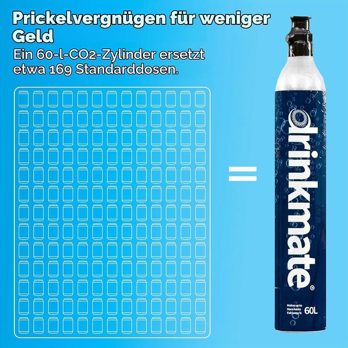 Сифон для газування води та соди DrinkMate Sparkling Water and Soda Maker 2.6, матовий чорний, 410-02-00
