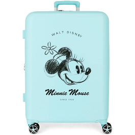 Дорожня валіза Disney Minnie Magic, середня, 70 см, синя, ABS-пластик, TSA-замок, 88 л, 4 подвійні колеса