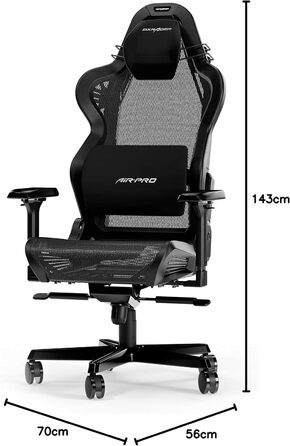 Ігрове крісло DXRacer Air R1S, сітка, чорне, для високих, до 200 см