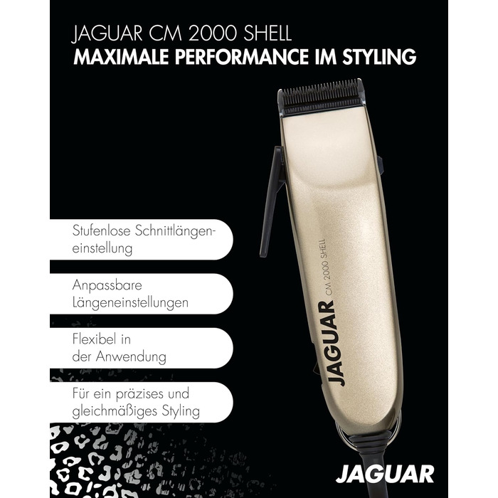 Професійна машинка для стрижки волосся JAGUAR CM 2000 Shell для мережі з насадками та швидкою заміною