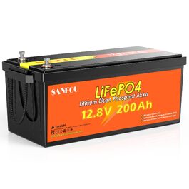 LiFePO4 акумулятор 12V 200Ah (2560Wh) з BMS 100A, літієва батарея Deep Cycle для кемпінгу та автобудинків, 12.8V
