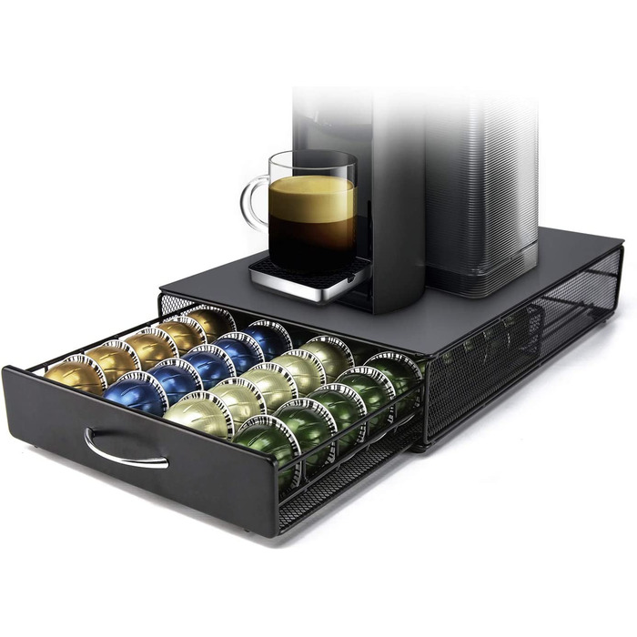 Металевий тримач для капсул Nespresso VertuoLine HiveNets, органайзер-шухляда на 40 капсул
