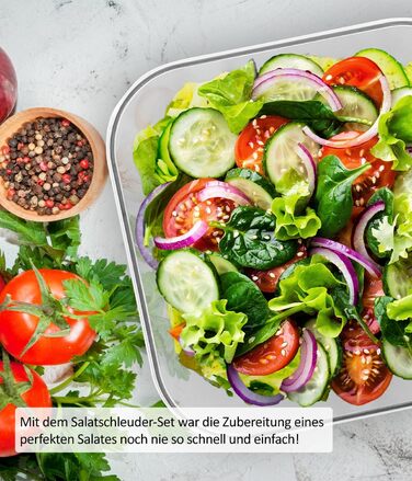 Професійна овочерізка та сушарка для салату Genius Nicer Dicer Chef, 4-в-1, з кришкою, контейнером і ситом, 5.2 л, прозора