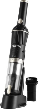 Портативний бездротовий пилосос Petra PF01096VDEEU7 11,1В з док-станцією, HEPA-фільтром, LED-щіткою, для авто та кухні, 100 мл контейнер, 20 хв роботи
