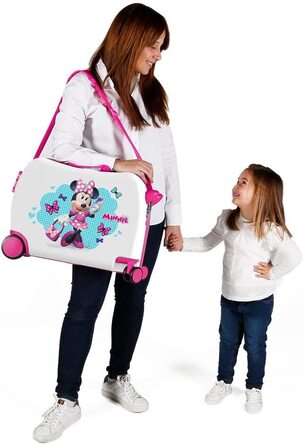 Дитяча валіза Disney Minnie Mouse 34л, ABS, комбінований замок, 4 колеса, багатобарвна, ручна поклажа