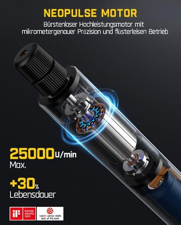Fanttik F2 Master Mini Мультитул Акумуляторний: Полірування, 3D-друк, Свердління, Гравіювання - 35 насадок, 5 швидкостей, NeoPulse мотор