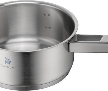 Каструля WMF Ultimate Cool 16 см без кришки, 1,4 л, індукційна, нержавіюча сталь Cromargan, матова, мірна шкала, можна мити в посудомийній машині, маленький молочний сотейник