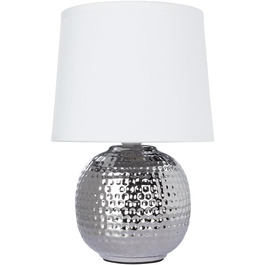 Лампа настільна ARTE LAMP LED з хромованою основою та абажуром з текстилю, біла – для вітальні та спальні