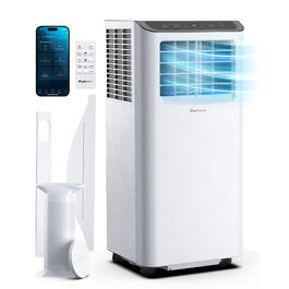 Мобільний кондиціонер Pro Breeze 9000 BTU 4-в-1: охолодження, вентиляція, осушення, нічний режим. Клас енергоефективності A, пульт, таймер 24 год, управління зі смартфона