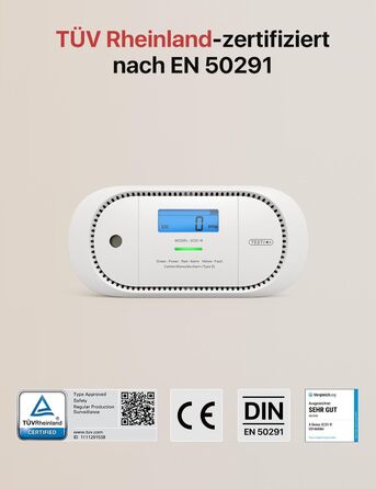 Виявник CO X-Sense з LCD-дисплеєм, акумуляторний, з пам'яттю, 1 шт. (сумісний з SBS50)