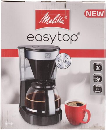 Кавоварка фільтраційна Melitta Easy Top з глечиком, 10 чашок, чорна, функція захисту від капання