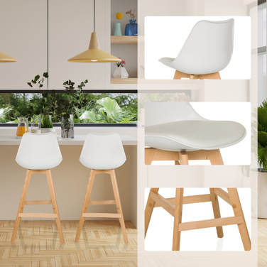 Барні стільці SCANDI HIGH, білі, 2 шт. — hjh LIVING