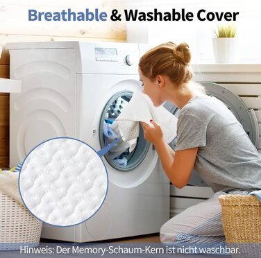 Подушка для сну на боку Pozico: ортопедична подушка для ніг з піни Memory Foam для колін, стегон та спини, знімний чохол, біла