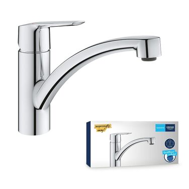 Змішувач кухонний GROHE Start з плоским виливом, поворотний на 140°, з обмежувачем витрати води, хром (30530002)