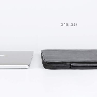 Захисний чохол-папка Comfyable Slim з екошкіри для MacBook Air та MacBook Pro 13/13.3/14 дюймів (M1, M2, M3, M4, M5, 2021-2026), чорний