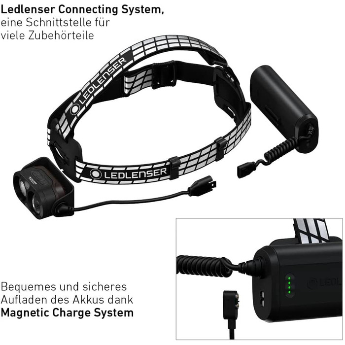 Ліхтар налобний Ledlenser H19R Signature, 4000 лм, LED, акумуляторний, водонепроникний IP67, з червоним світлом, Bluetooth, USB-магнітна зарядка, для шолома, для MTB, Outdoor, преміум-якість