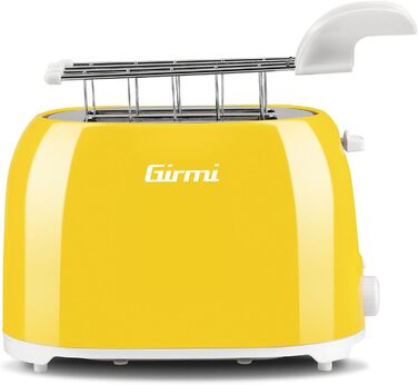 Тостер Girmi TP1005, 1 скибка, жовтий, пластик, 750 Вт, кнопки, регульований